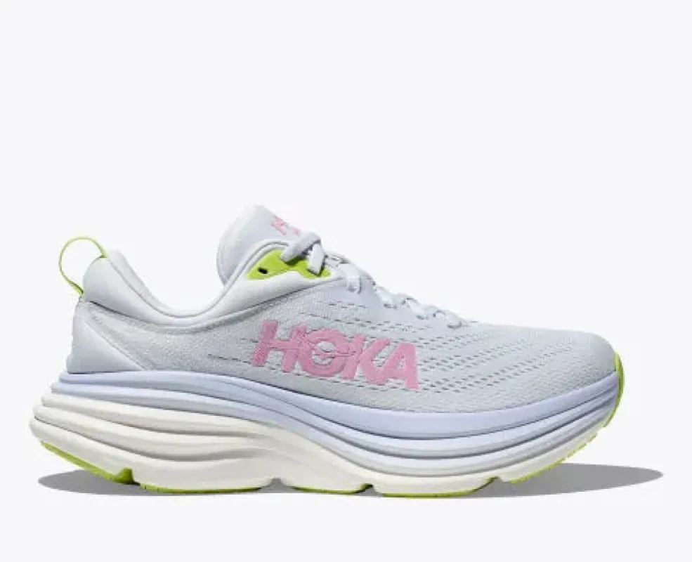 Hoka Bondi 8 Womens Running Shoe-Sea Ice/Pink Twilight sold by Sportsmans Warehouse