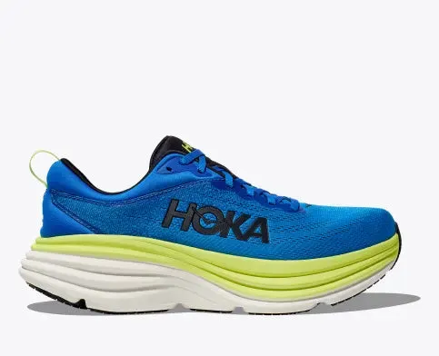 Hoka Bondi 8 D Mens Running Shoe-Electric Cobalt/Lettuce sold by Sportsmans Warehouse