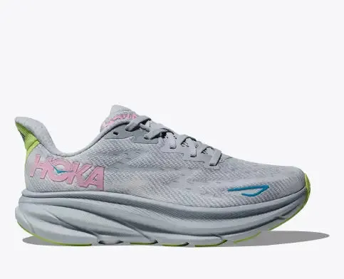 Hoka Clifton 9 B Womens Running Shoe-Gull/Sea Ice sold by Sportsmans Warehouse