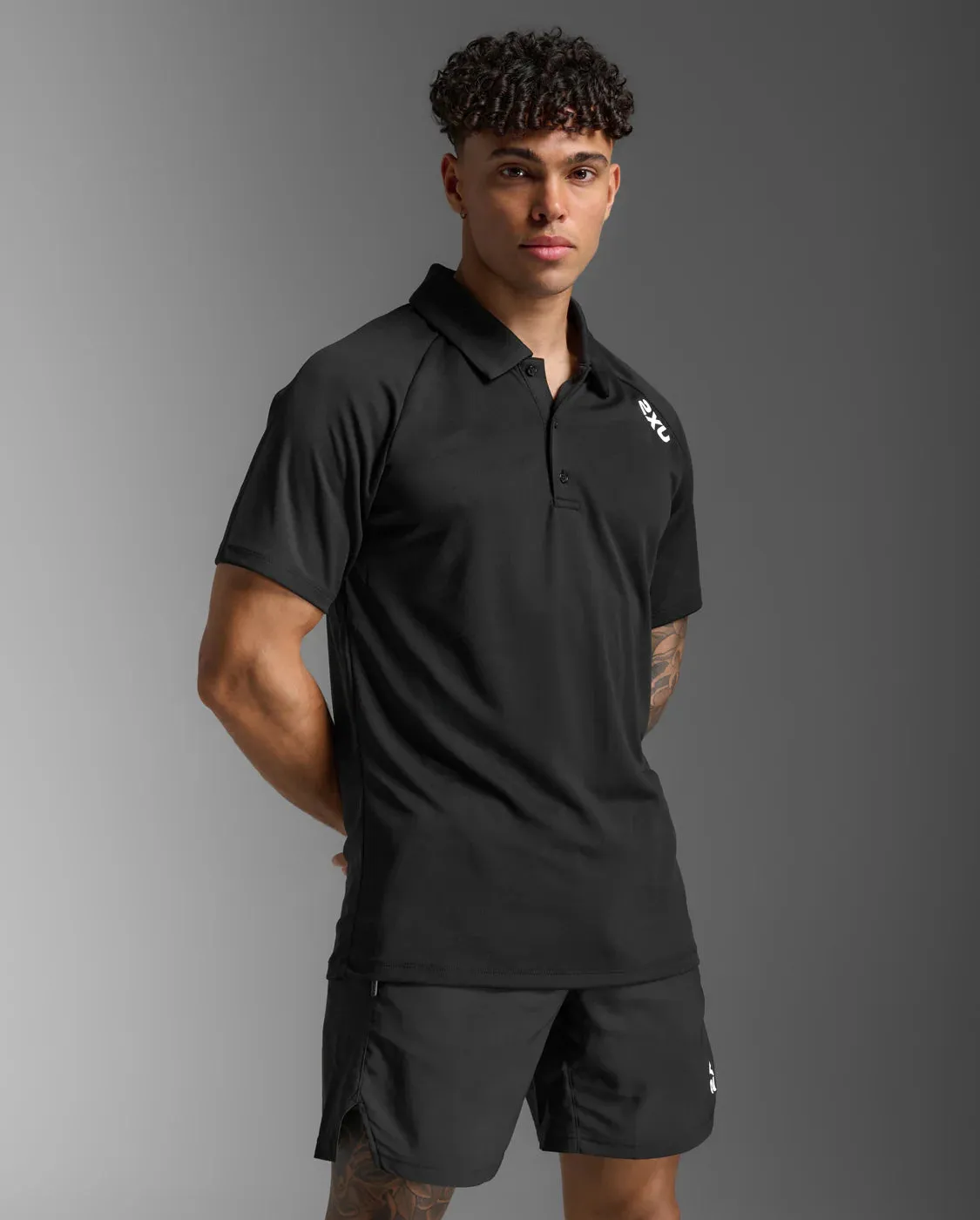 2XU Mens Aspire Polo-White/Black sold by Sportsmans Warehouse
