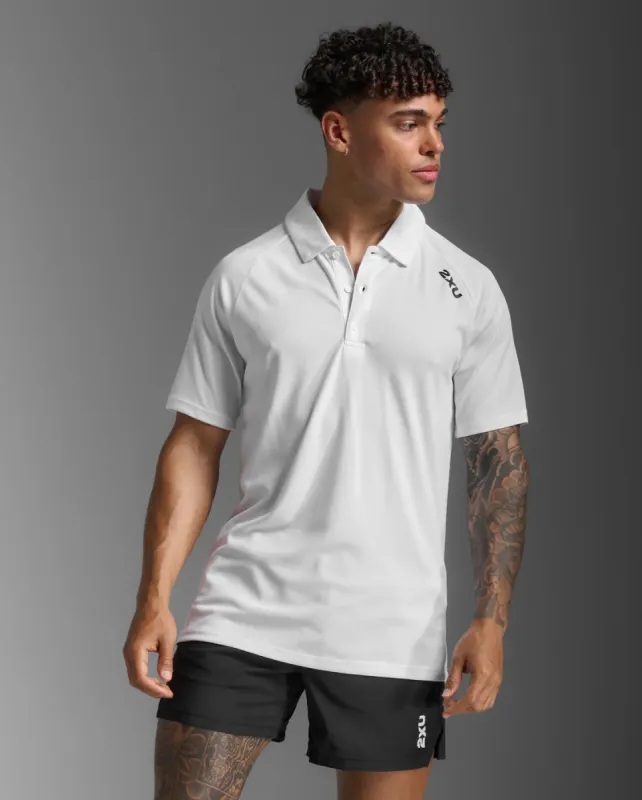 2XU Mens Aspire Polo-Black/White sold by Sportsmans Warehouse