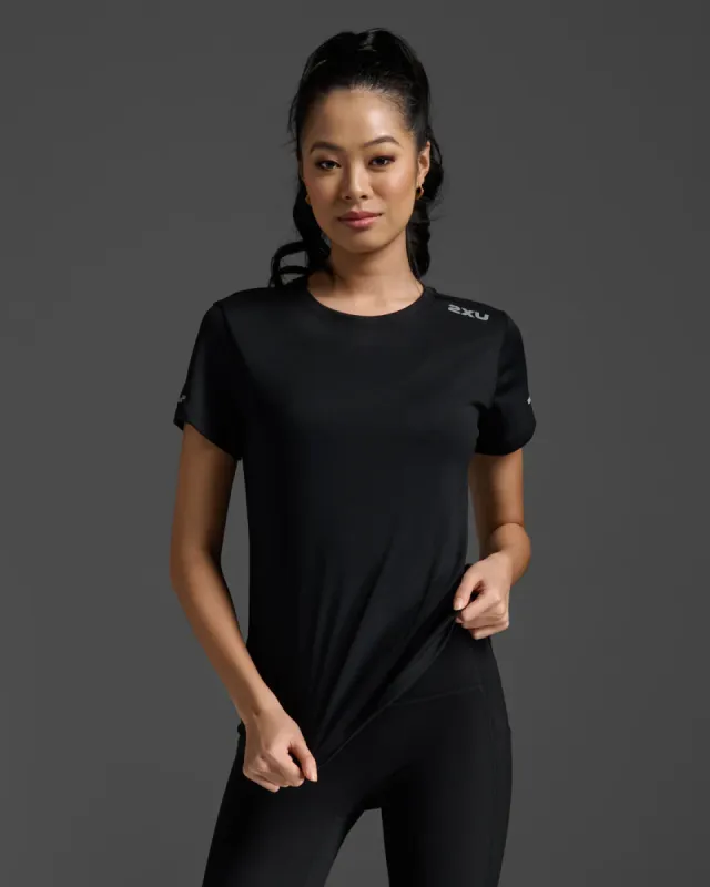 2XU Womens Aero Tee Black sold by Sportsmans Warehouse