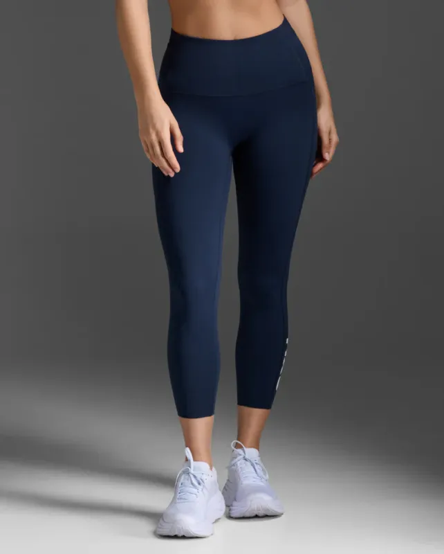 2XU Form Stash Hi-Rise Compression 7/8 Tights-Midnight/White sold by Sportsmans Warehouse