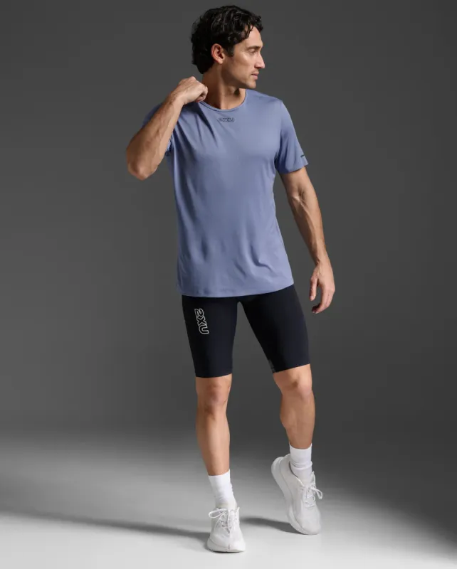 2XU Mens Light Speed Tech Tee-Blue Stone/Black Ref sold by Sportsmans Warehouse