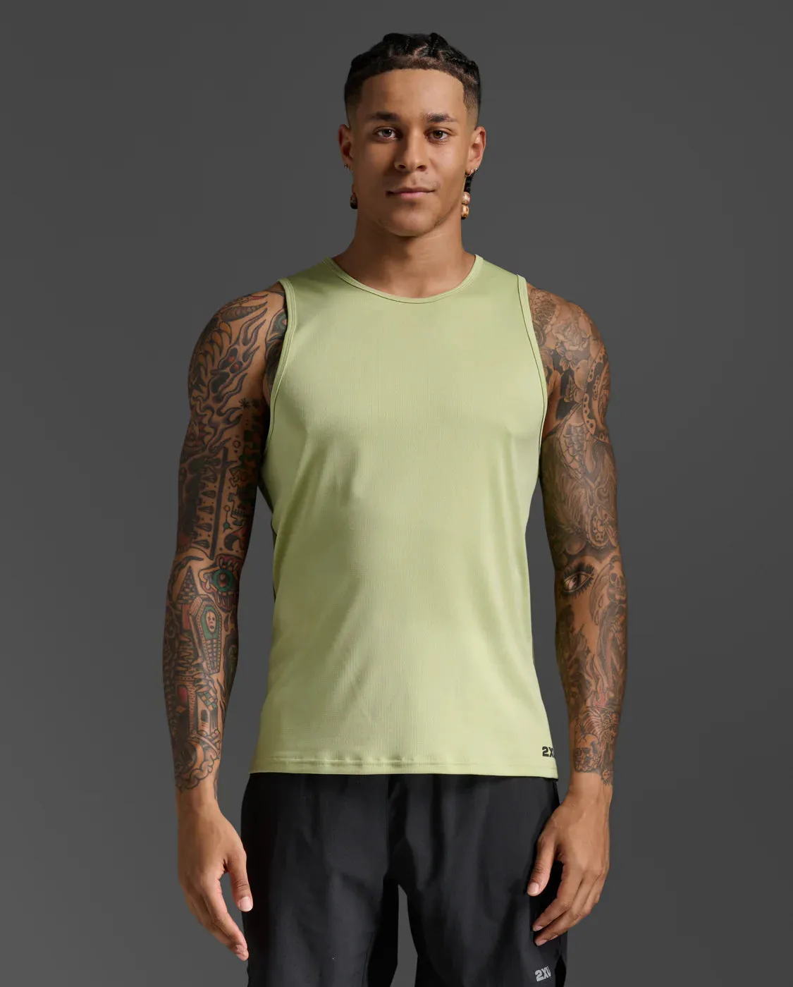 2XU Mens Aero Tank-Green Mist/Hunter Green sold by Sportsmans Warehouse product image thumbnail 3
