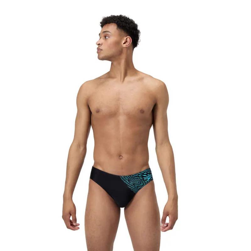 Speedo Mens Medley Logo 7cm Brief-Black/Blue sold by Sportsmans Warehouse