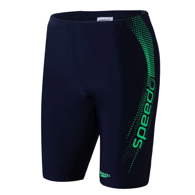 Speedo Boys Sports Logo Jammer-Navy/Fake Green sold by Sportsmans Warehouse