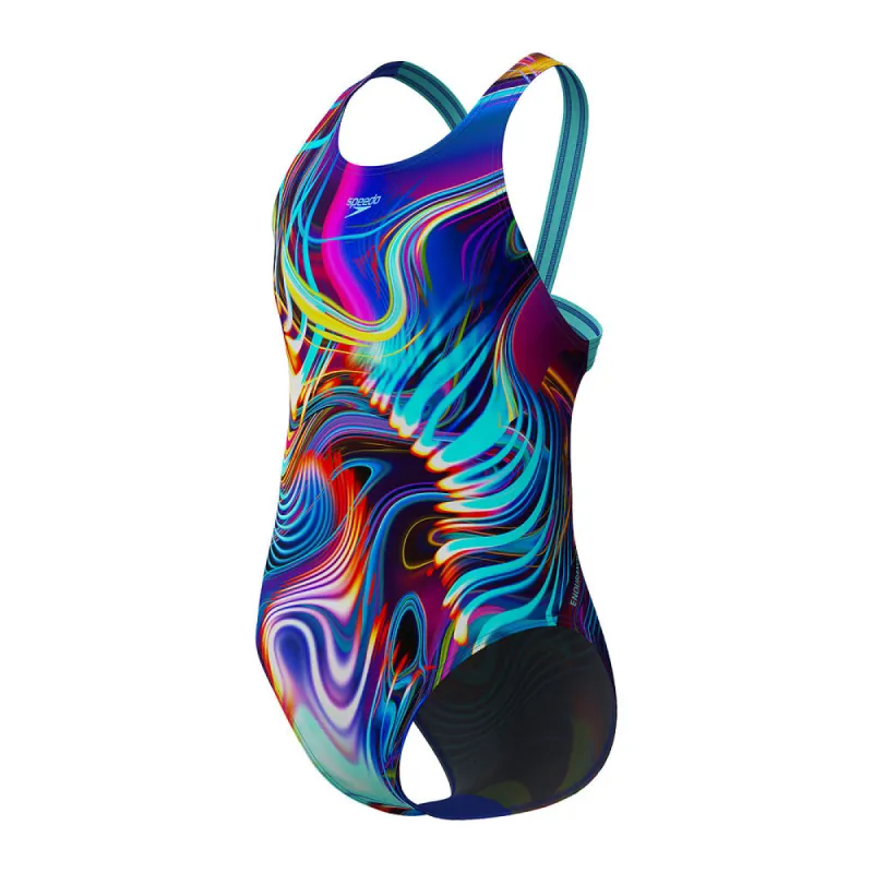 Speedo Girls Digi Allvr Leaderback-Arctic Glass sold by Sportsmans Warehouse