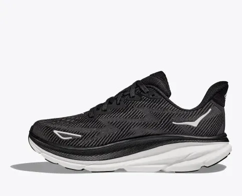 Hoka Womens Clifton 9 Running Shoe Black/White sold by Sportsmans Warehouse product image thumbnail 2