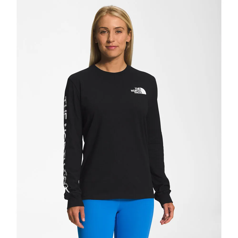 The North Face Womens LS Hit Graphic Tee-Black Currant sold by Sportsmans Warehouse