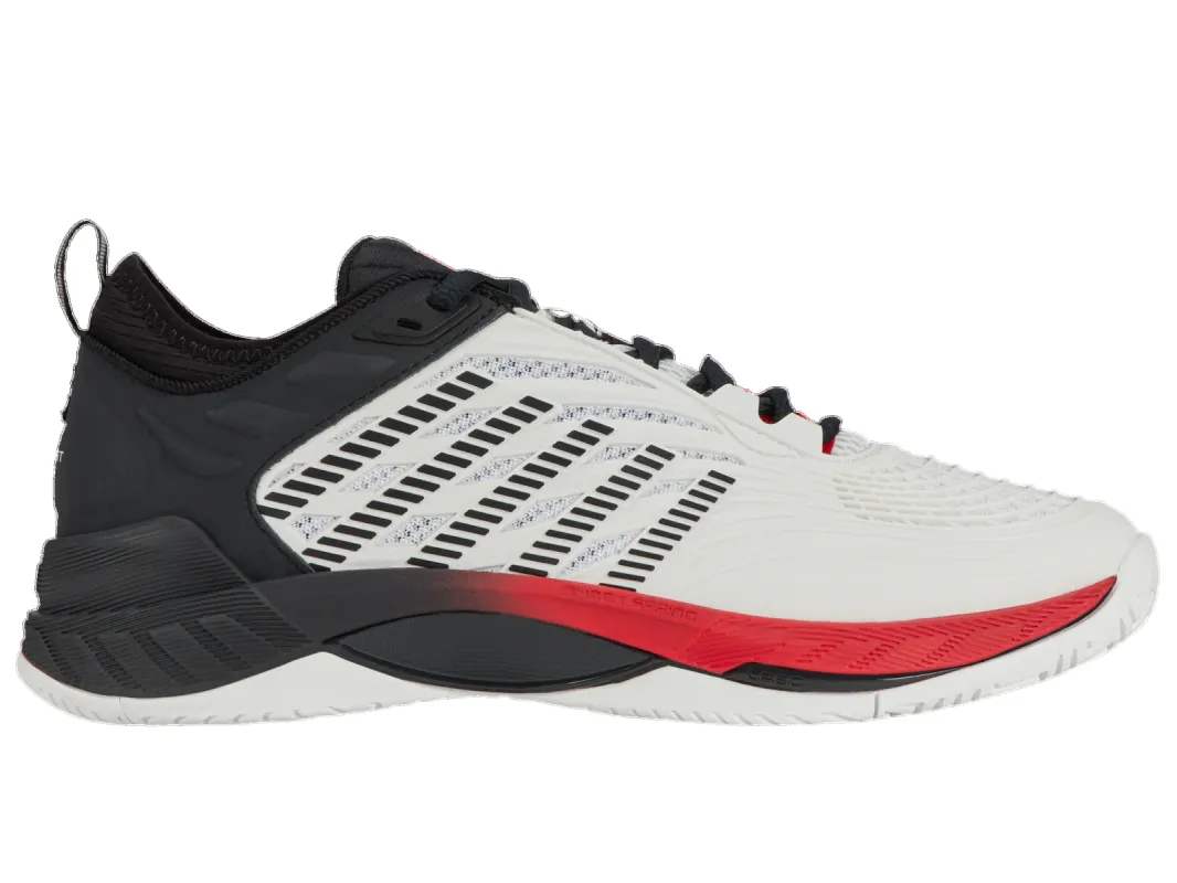 K-Swiss Mens HyperCourt Supreme AC Tennis Shoe Wht/Limo/Red sold by Sportsmans Warehouse