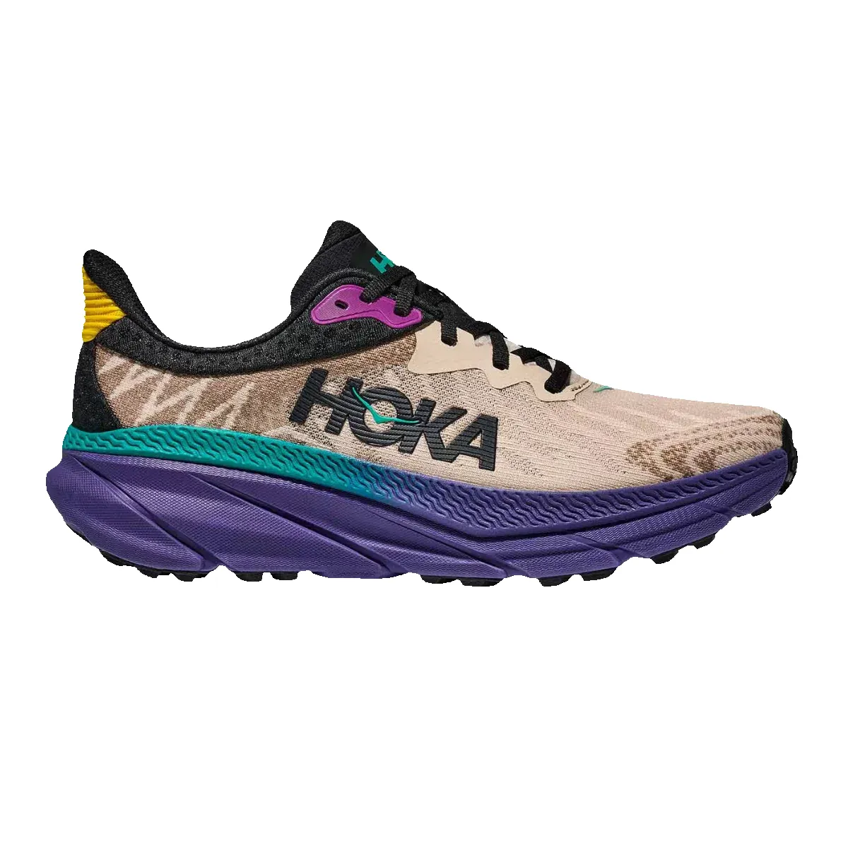 Hoka Mens Challenger Atr 7-Oatmeal/Mountain Iris sold by Sportsmans Warehouse