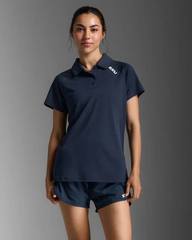 2XU Womens Aspire Polo-Midnight/White sold by Sportsmans Warehouse