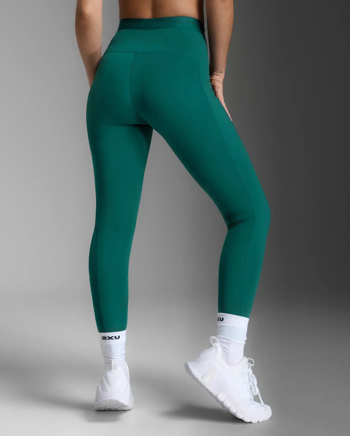 2XU Form Stash Hi-Rise Compression Tights-Dark Moss/Dark Moss sold by Sportsmans Warehouse product image thumbnail 3