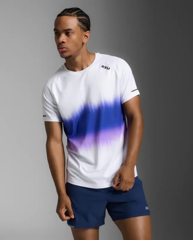 2XU Aero Tee-Multi Stripe/Black Reflective sold by Sportsmans Warehouse
