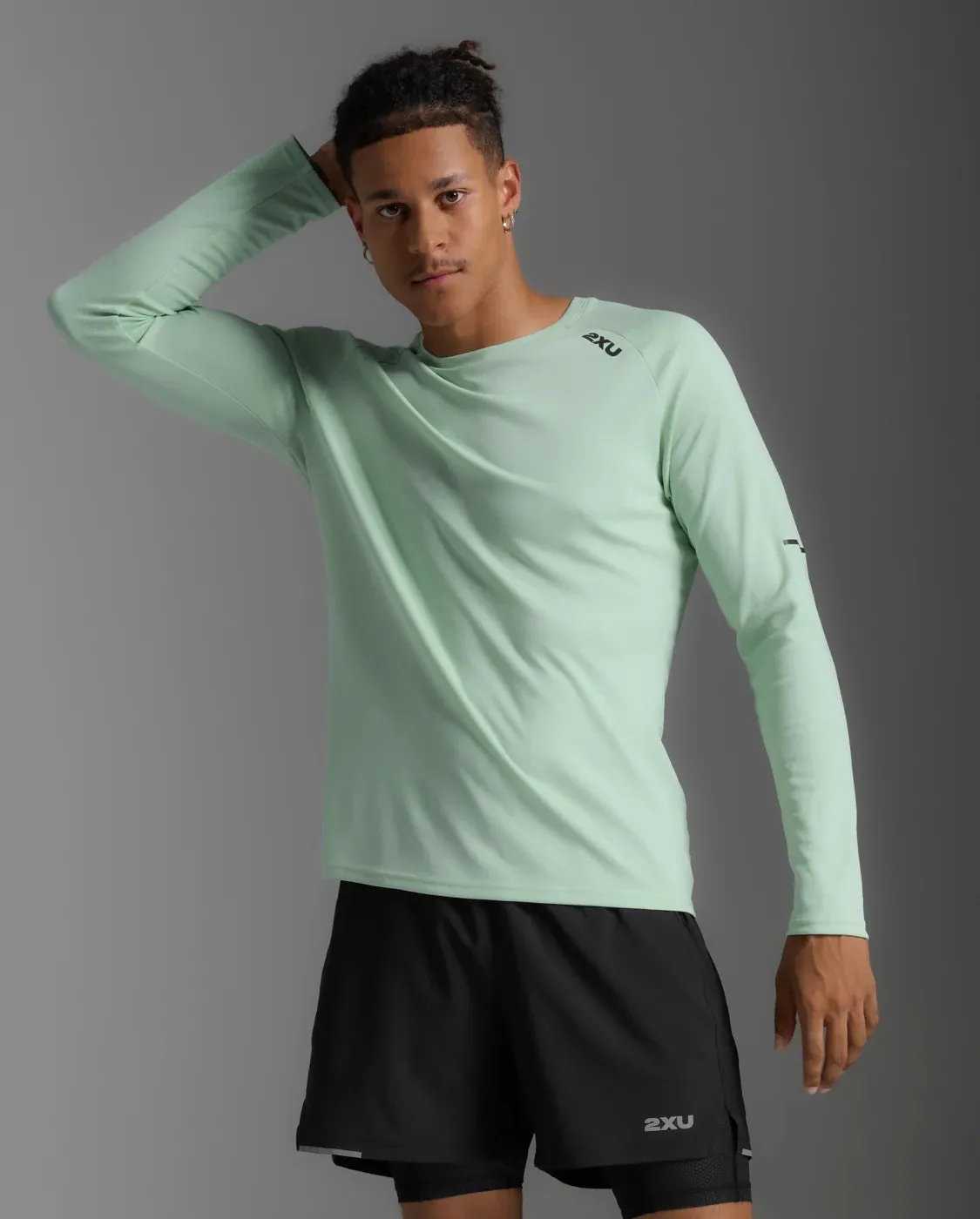 2XU Aero Long Sleeve-Digital Mint/Black Reflective sold by Sportsmans Warehouse product image thumbnail 2