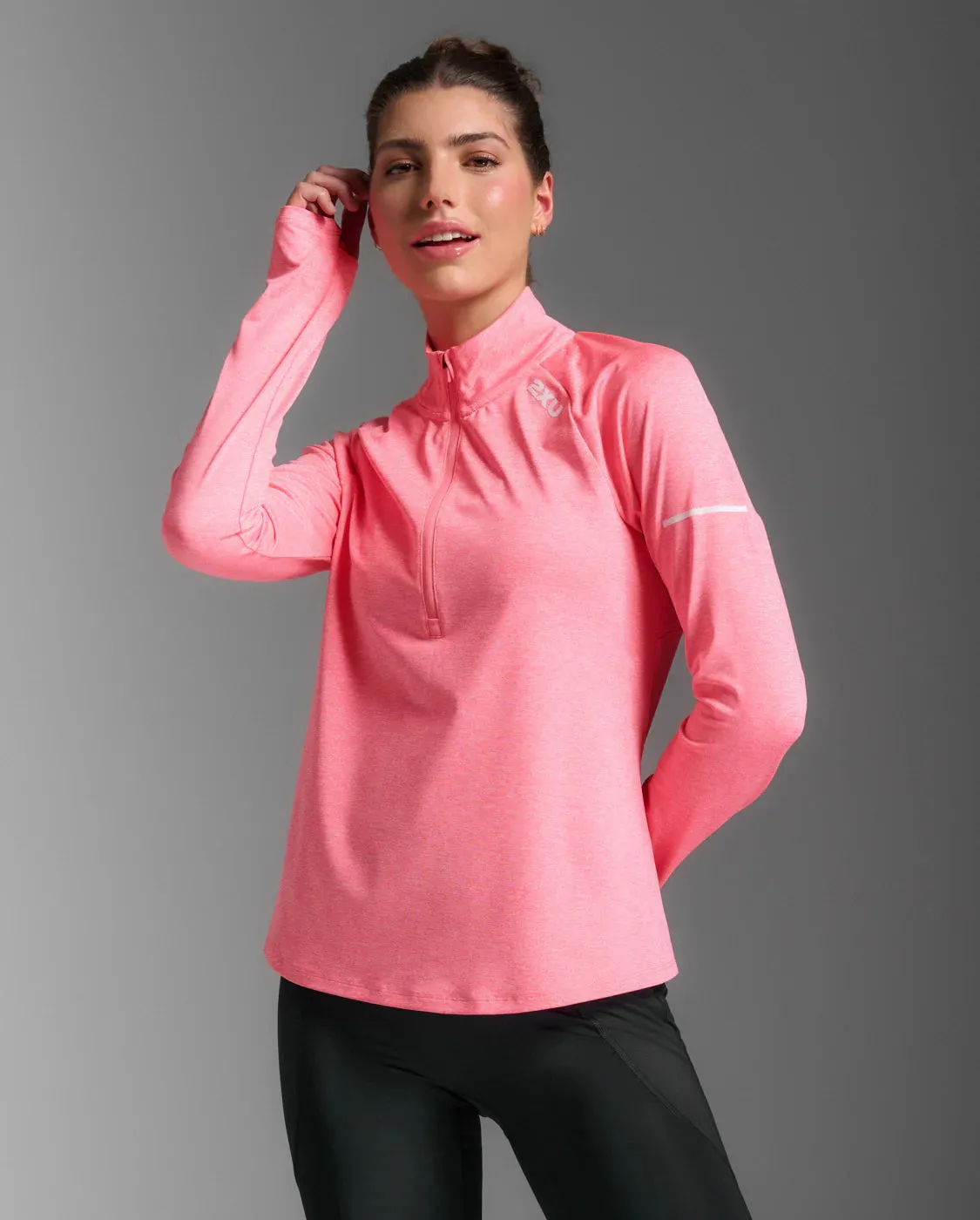2XU Aero 1/2 Zip-Pink Glow/White Reflective sold by Sportsmans Warehouse product image thumbnail 2