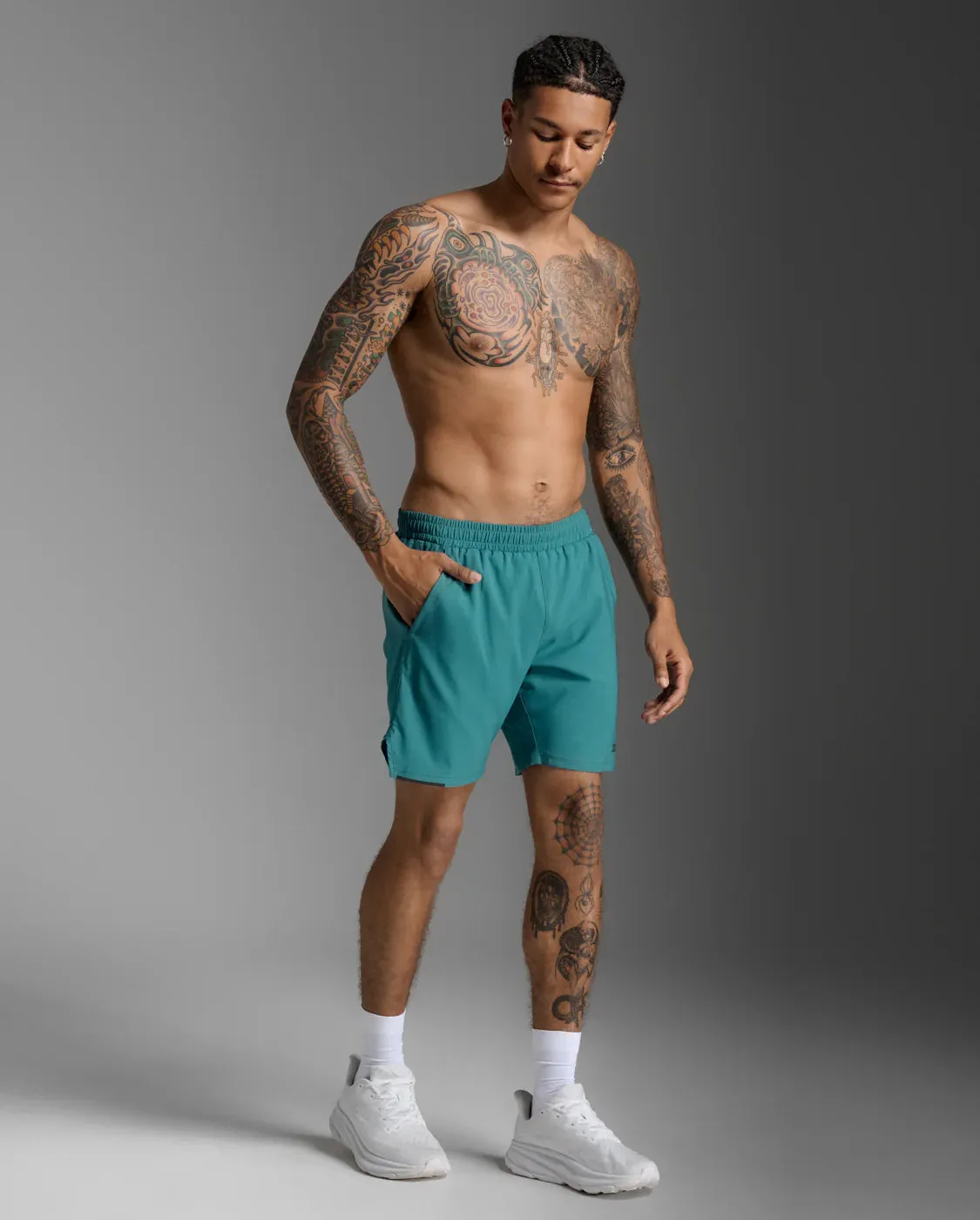 2XU Aero 7 Inch Shorts-Slate Green/Black Reflective sold by Sportsmans Warehouse product image thumbnail 3