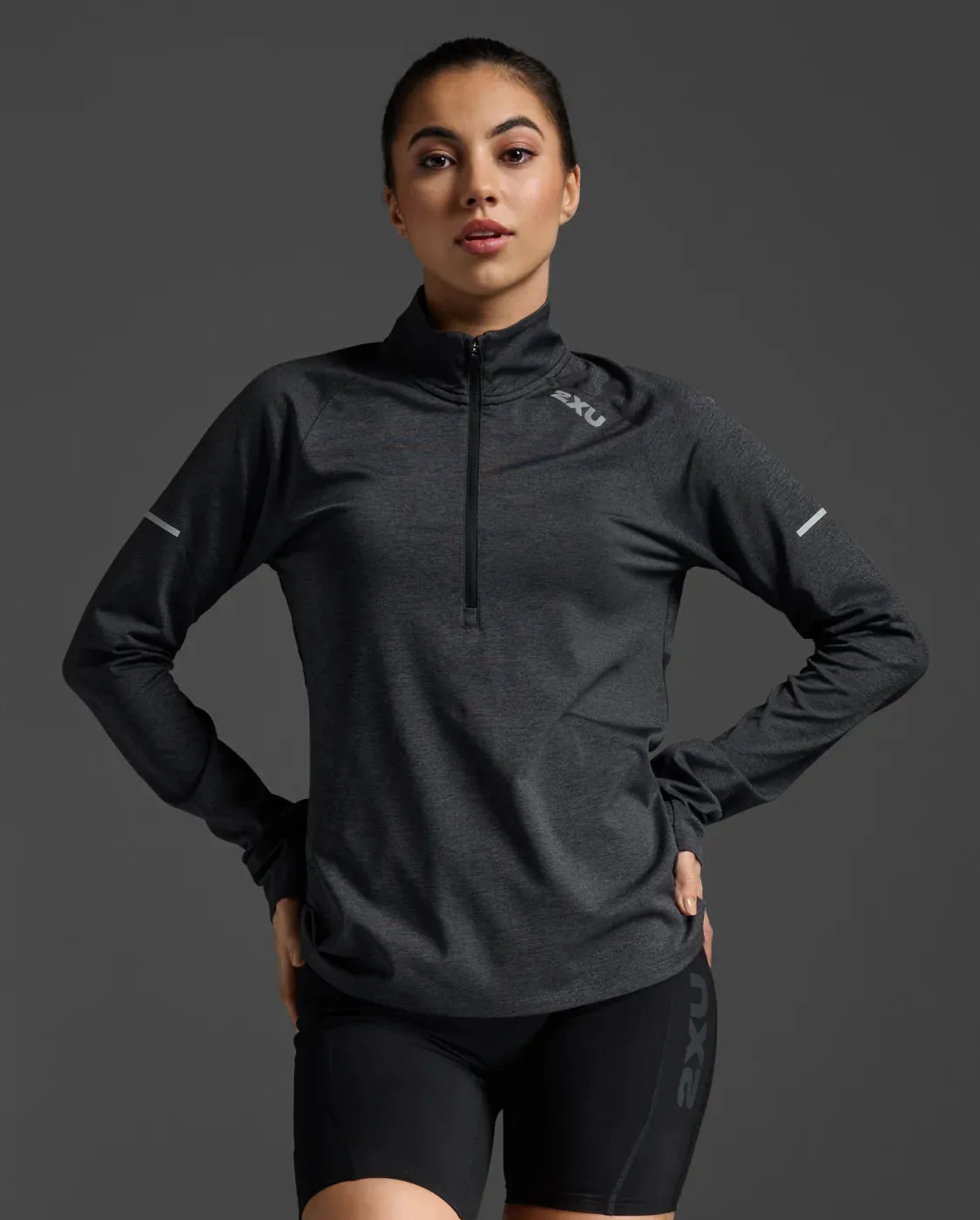 2XU Aero 1/2 Zip Black/Silver Reflective sold by Sportsmans Warehouse product image thumbnail 2