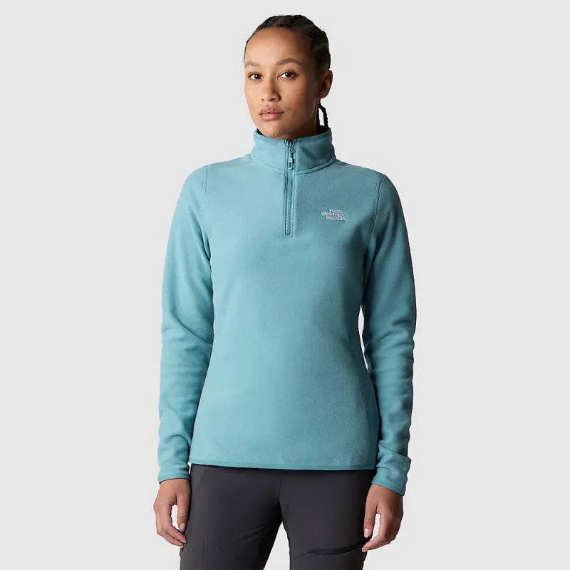 The North Face Womens 100 Glacier 1/4 Zip Fleece-Blue sold by Sportsmans Warehouse