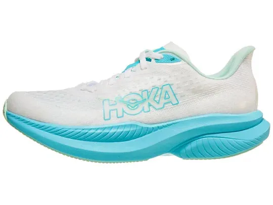 Hoka Womens Mach 6 B-White/Cielo Blue sold by Sportsmans Warehouse