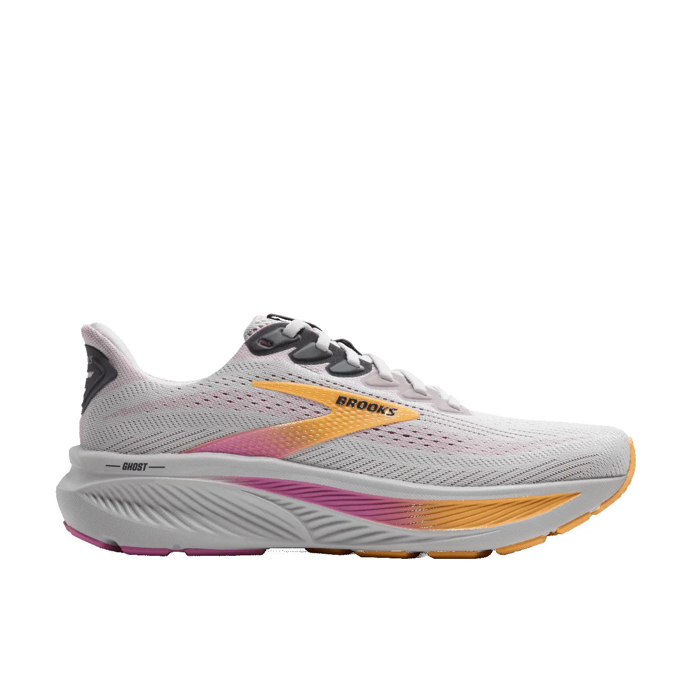Brooks Womens Ghost 17 B-Oyster/Apricot/Pink sold by Sportsmans Warehouse