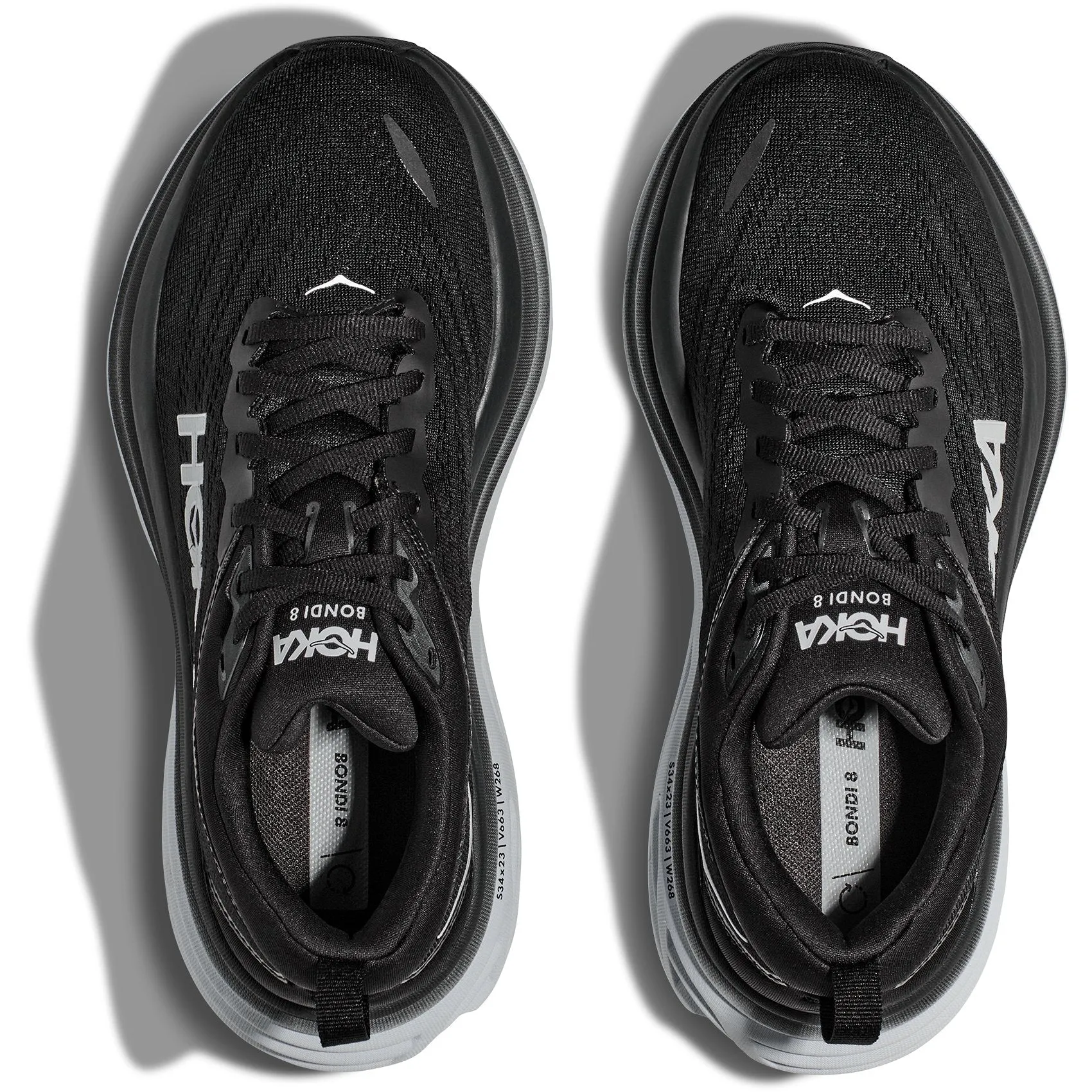 Hoka Mens Bondi 8 (D) Running Shoe - Black/White sold by Sportsmans Warehouse product image thumbnail 3