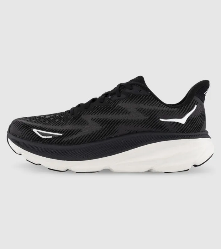 Hoka Mens Clifton 9 Running Shoe - Black/White sold by Sportsmans Warehouse product image thumbnail 2
