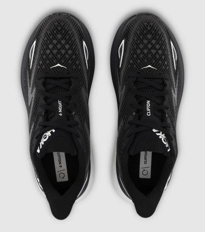Hoka Mens Clifton 9 Running Shoe - Black/White sold by Sportsmans Warehouse product image thumbnail 3