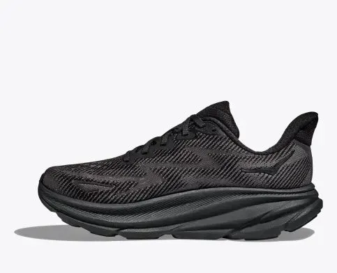 Hoka Mens Clifton 9 Wide Running Shoe Black/Black sold by Sportsmans Warehouse product image thumbnail 2