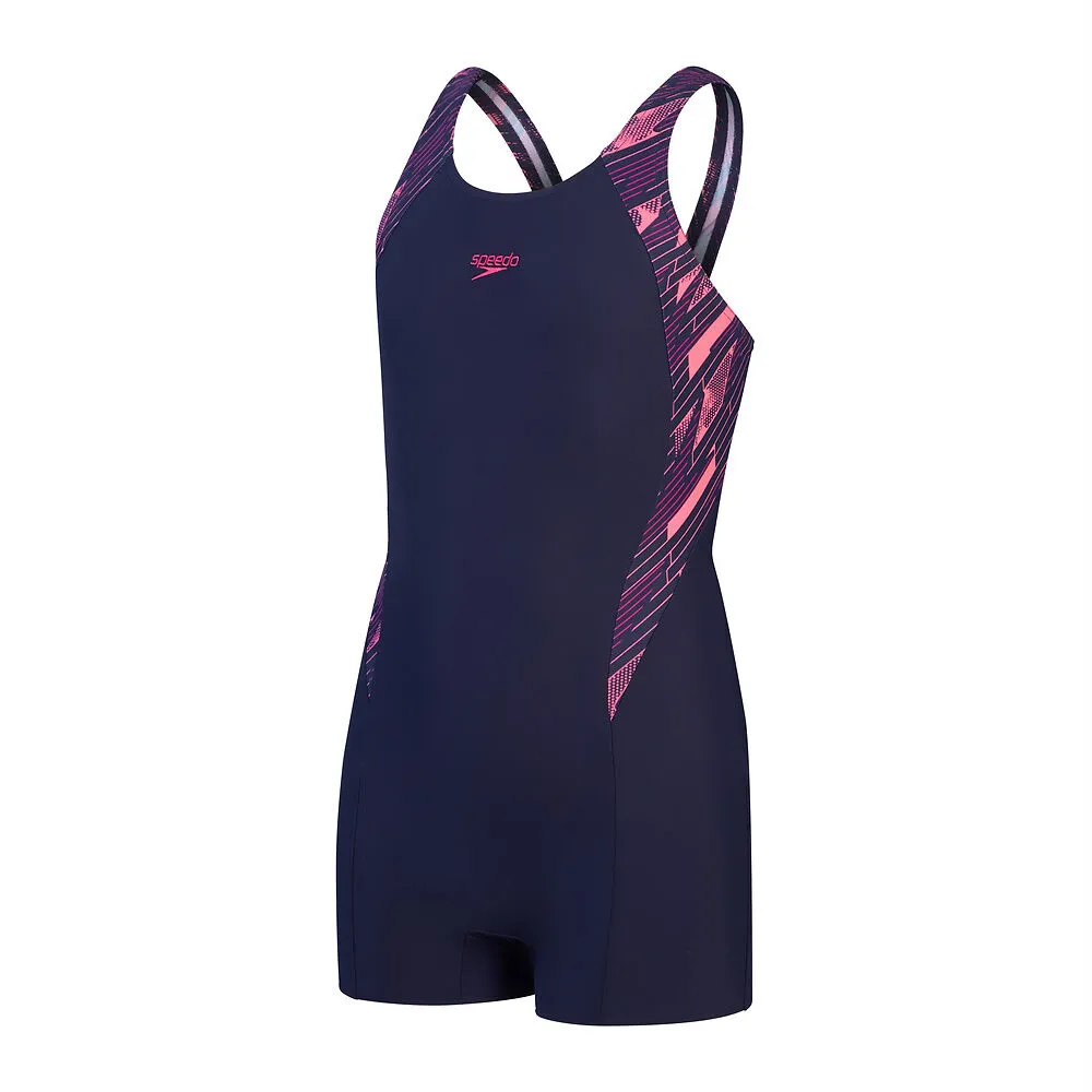 Speedo Girls Hyperboom Splice Legsuit Navy/Electric Pink/Fandango Pink sold by Sportsmans Warehouse