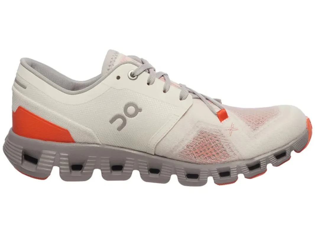 On Womens Cloud X 3 Ivory/Alloy sold by Sportsmans Warehouse