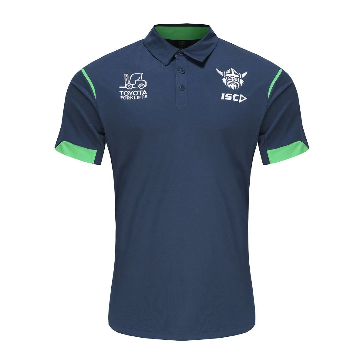 ISC Canberra Raiders 2024 Adults Polo Navy/Green sold by Sportsmans Warehouse