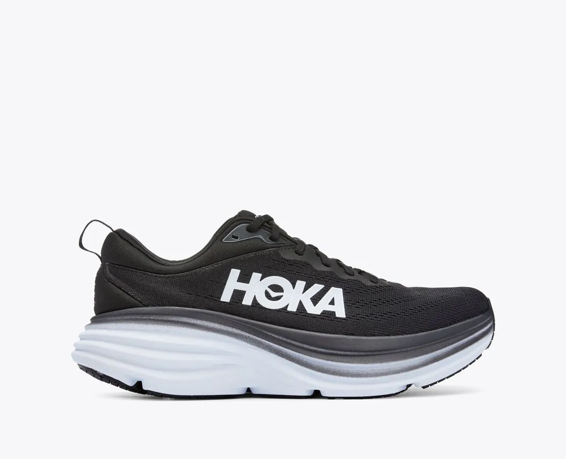 Hoka Bondi 8 Wide Mens Running Shoe - Black/White sold by Sportsmans Warehouse product image thumbnail 4