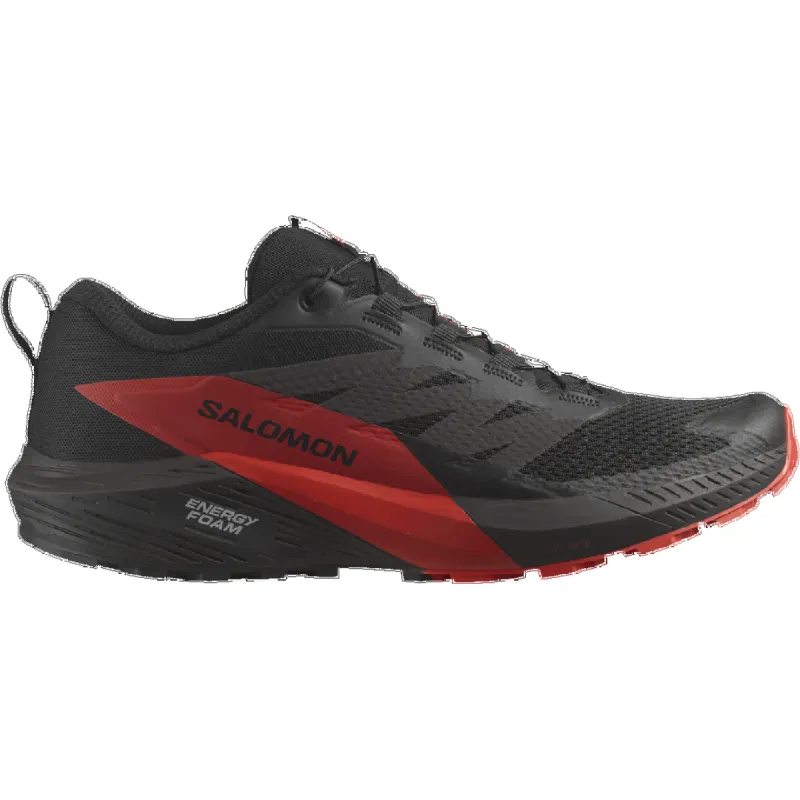 Salomon Mens Sense Ride 5 Trail Running Shoes D Black/Fiery Red sold by Sportsmans Warehouse