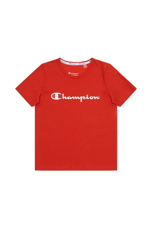 Champion Script SS Boys Tee - Red Tokyo Lights sold by Sportsmans Warehouse