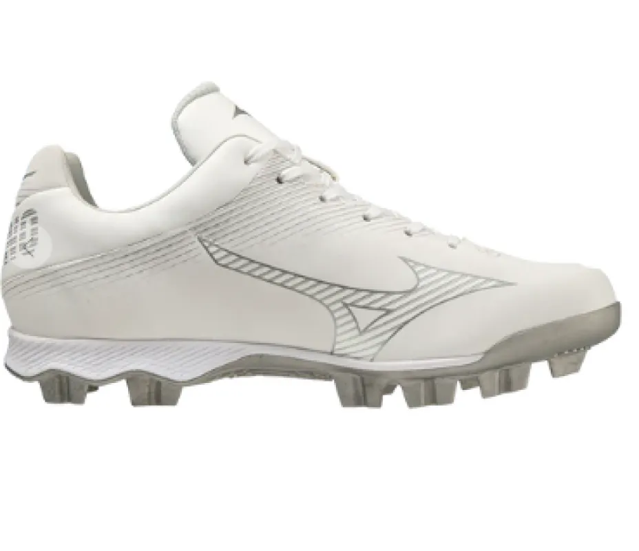 Mizuno Finch Lightrevo TPU Moulded Adult Baseball/Softball Cleat - White/White sold by Sportsmans Warehouse