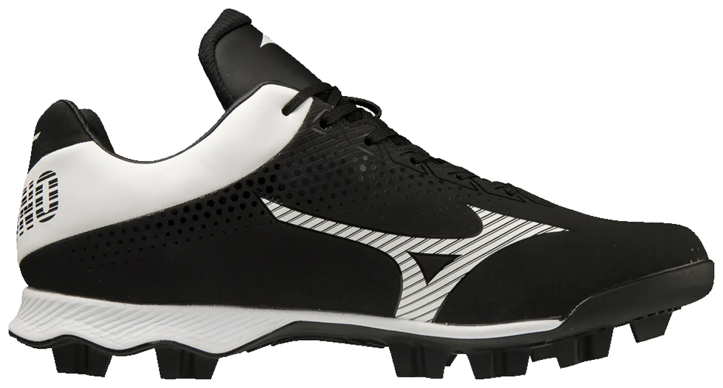 Mizuno Lightrevo TPU Moulded Adult Baseball/Softball Cleat - Black/White sold by Sportsmans Warehouse