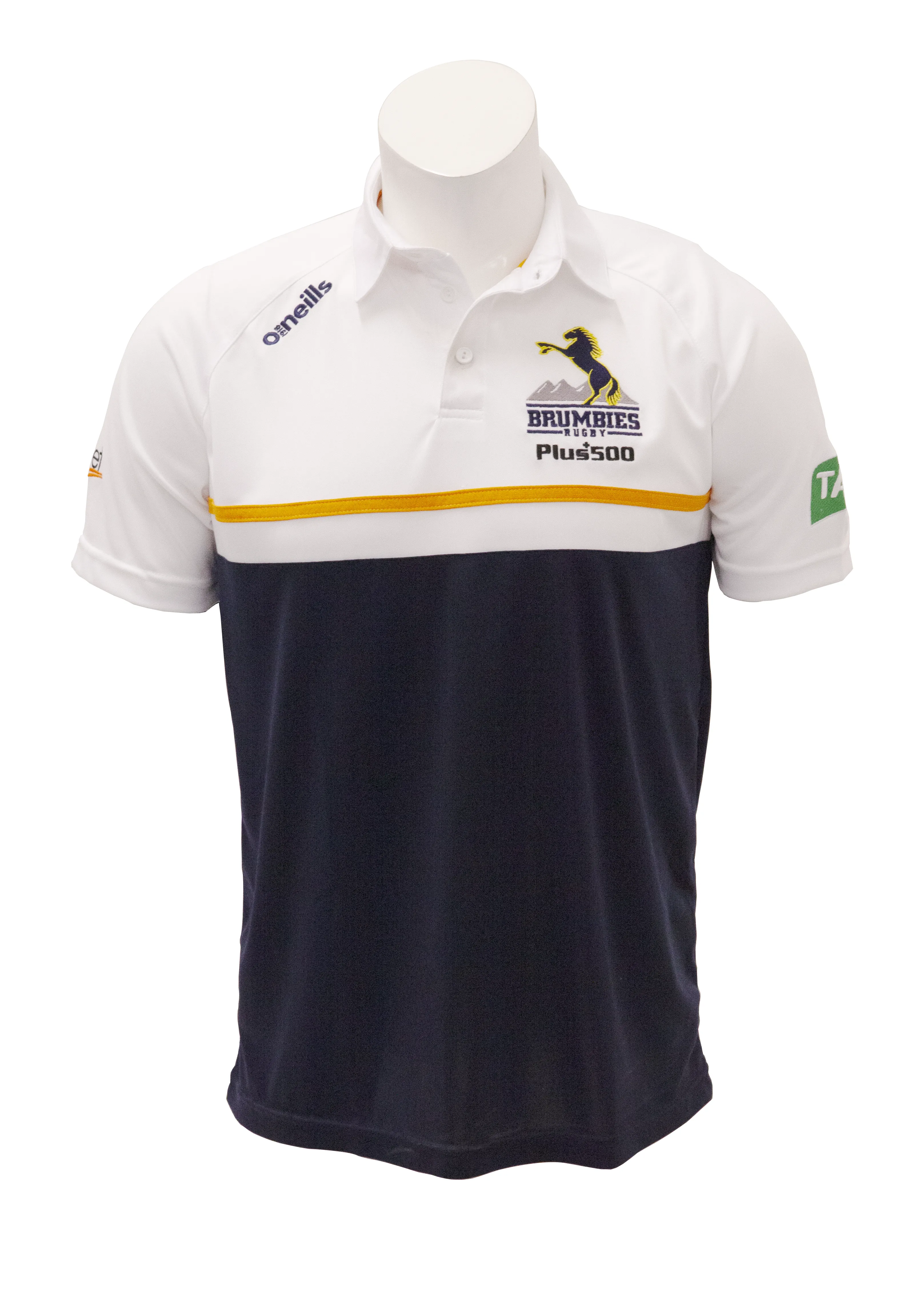 ONeills Brumbies Adults 2021 Monaro Polo - Marine/White/Orange sold by Sportsmans Warehouse