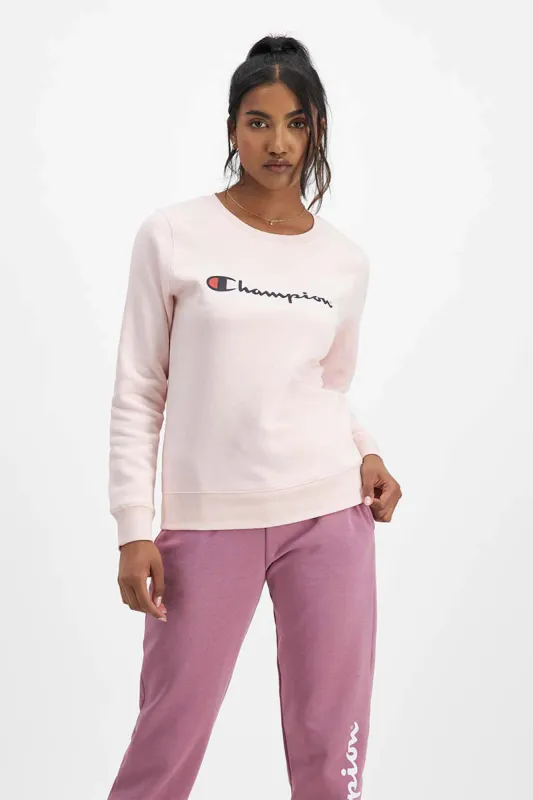 Champion Womens Script Crew - Pink sold by Sportsmans Warehouse