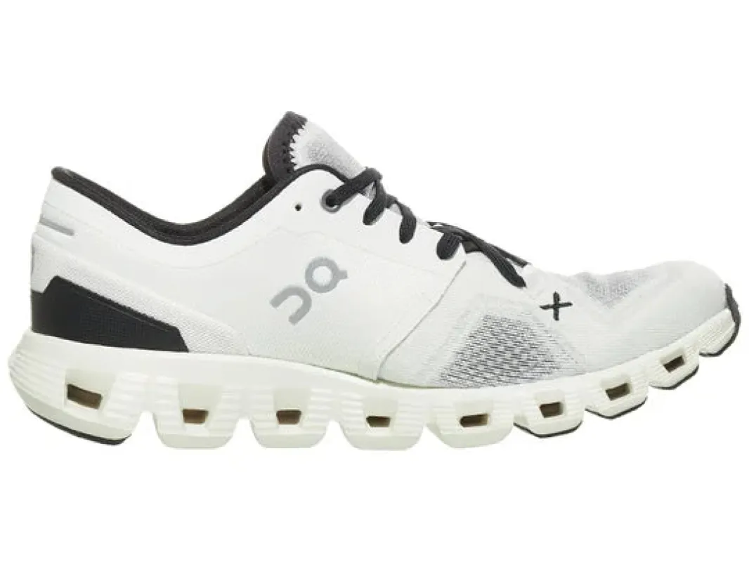 On Womens Cloud X 3 C Running Shoe White/Black sold by Sportsmans Warehouse
