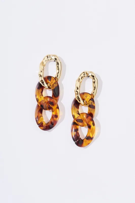 Karlin Drop Earrings In Brown And Gold sold by St Frock
