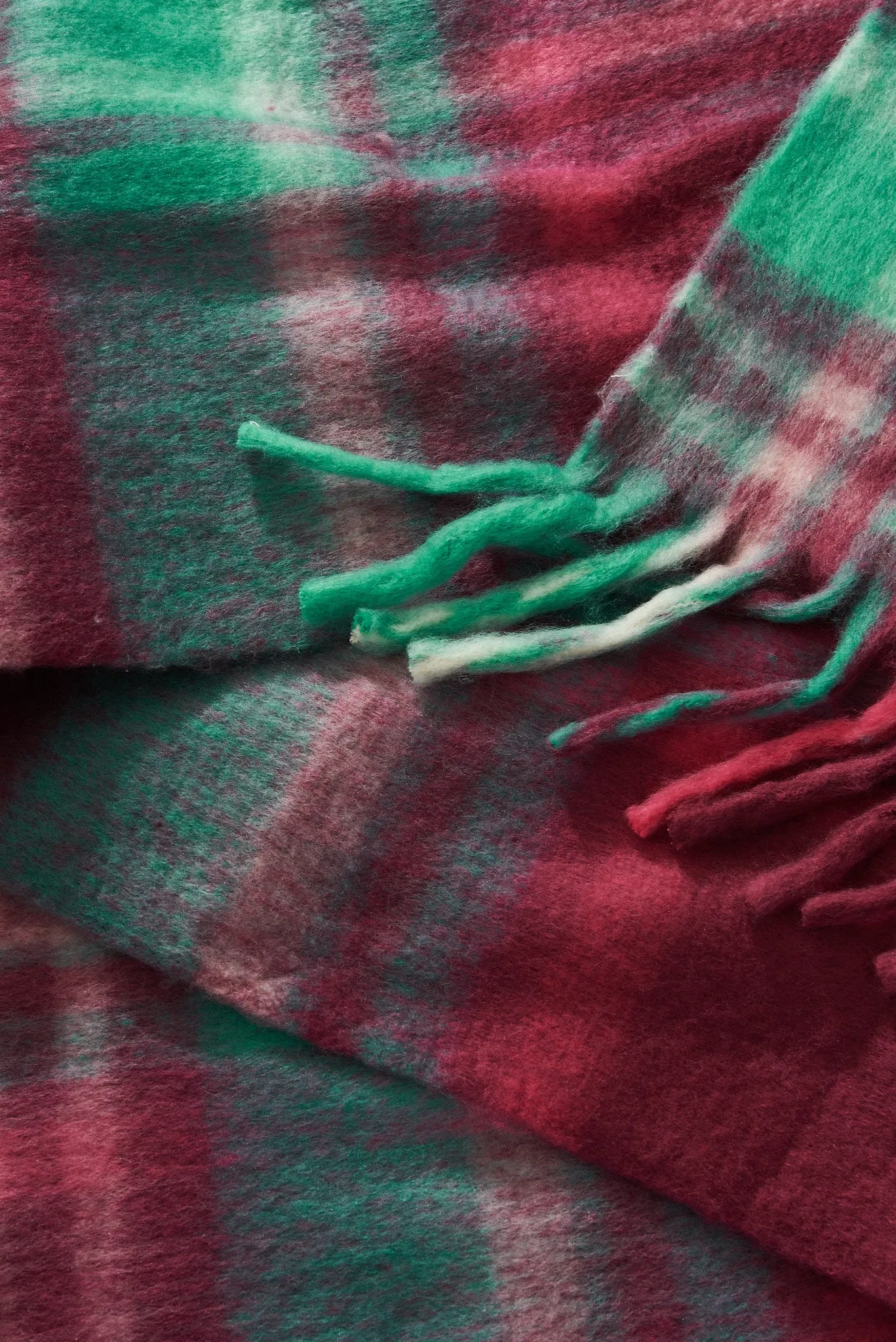 Brooklyn Knit Scarf In Multi Green And Red Check sold by St Frock product image thumbnail 2