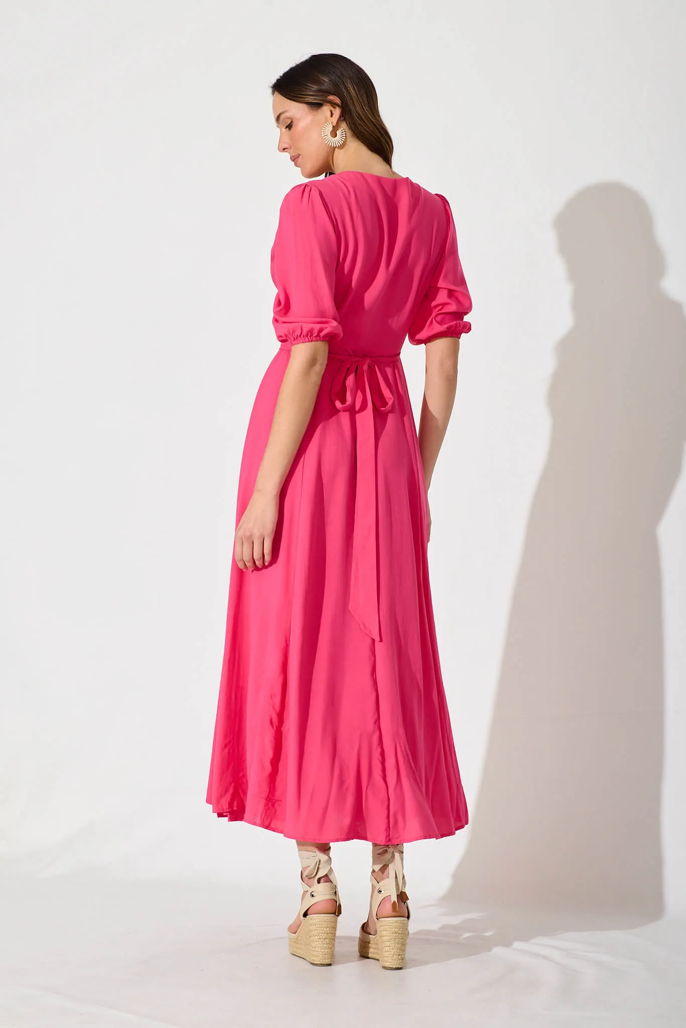 Ronda Maxi Wrap Dress In Pink sold by St Frock product image thumbnail 4