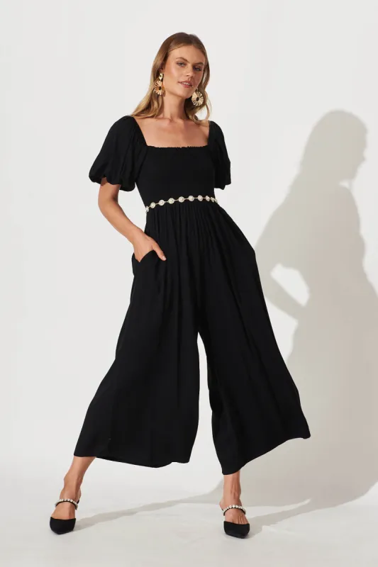 Elton Jumpsuit In Black sold by St Frock