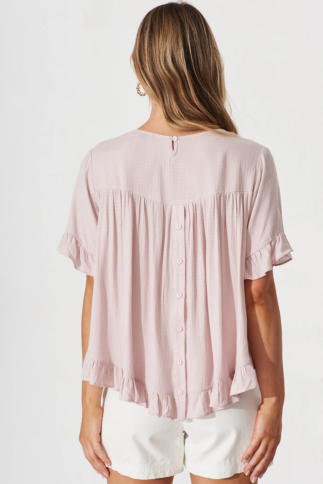Carmeline Smock Top In Light Pink sold by St Frock product image thumbnail 4