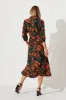 Davina Midi Shirt Dress In Multi Green With Rust Print sold by St Frock