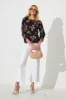 Rhiah Top in Charcoal with Apricot Floral sold by St Frock