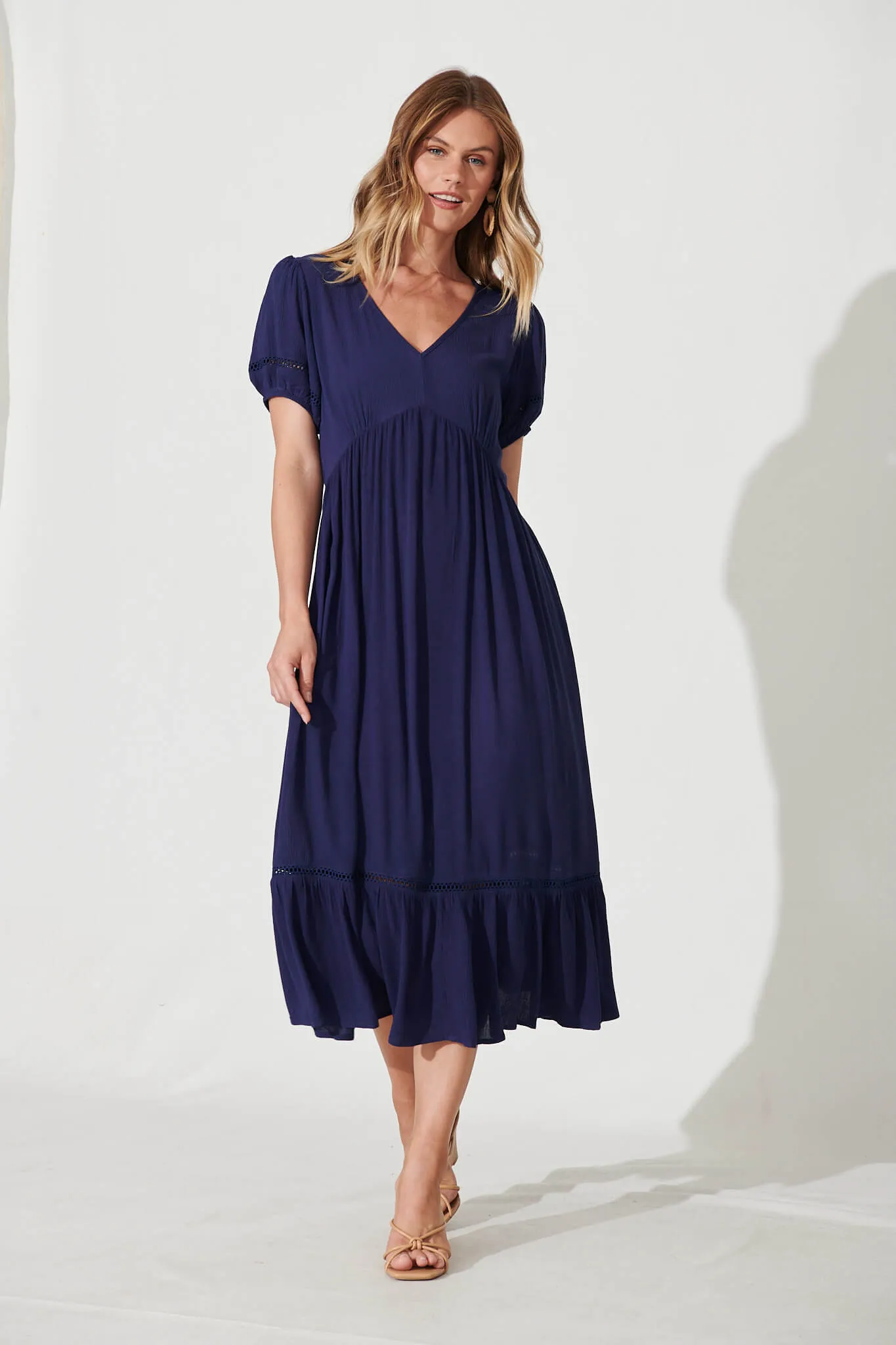 Rumi Midi Dress In Navy sold by St Frock