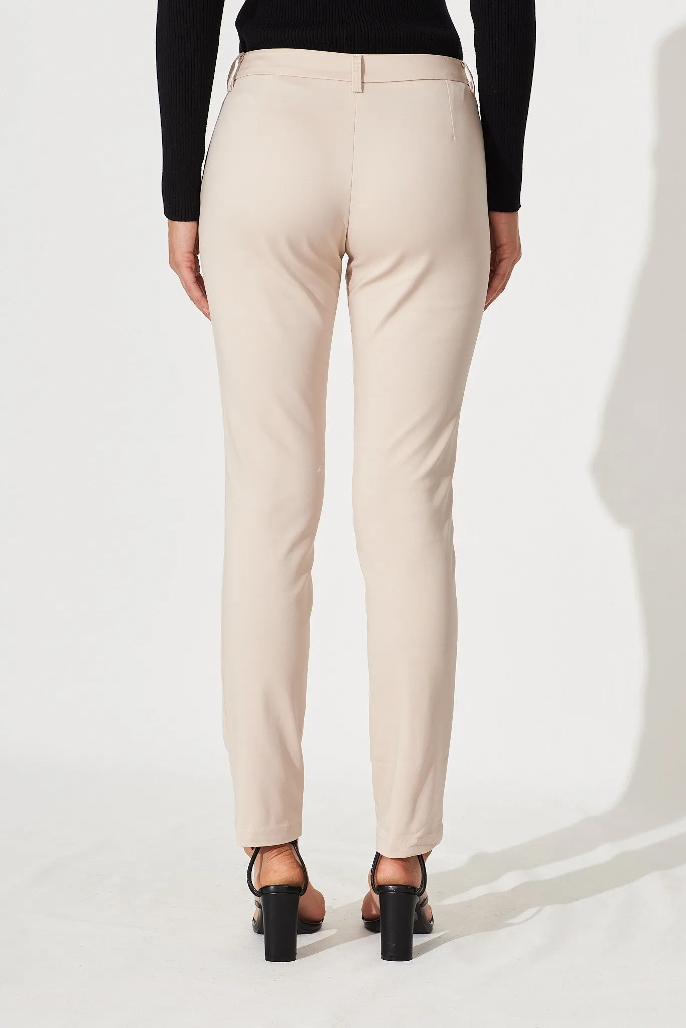 Strasbourg Pant In Sand Cotton Blend sold by St Frock product image thumbnail 4